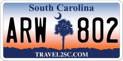 SC license plate ARW802