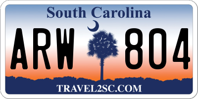 SC license plate ARW804