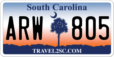 SC license plate ARW805