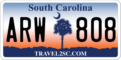 SC license plate ARW808