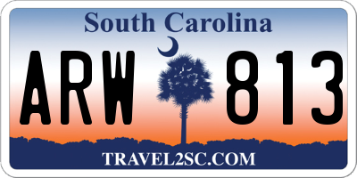 SC license plate ARW813