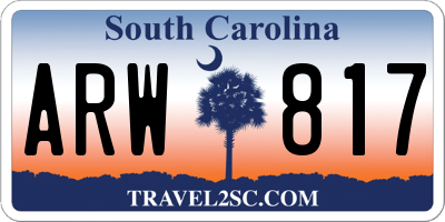 SC license plate ARW817
