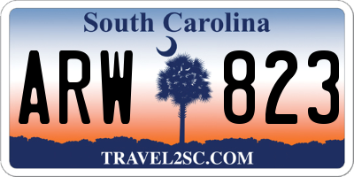 SC license plate ARW823