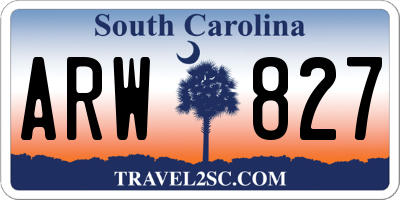 SC license plate ARW827