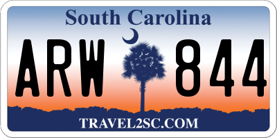 SC license plate ARW844