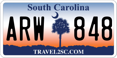 SC license plate ARW848