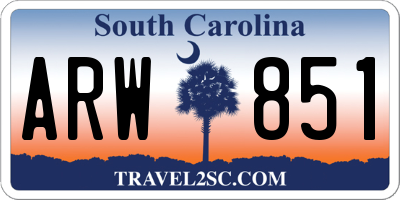 SC license plate ARW851