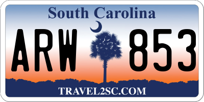 SC license plate ARW853