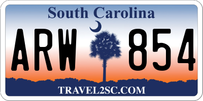 SC license plate ARW854