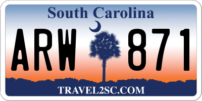 SC license plate ARW871