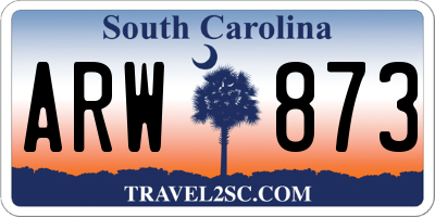 SC license plate ARW873