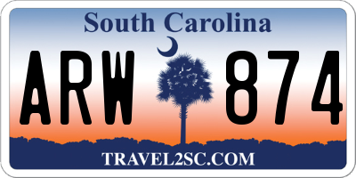 SC license plate ARW874