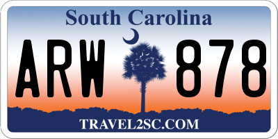 SC license plate ARW878