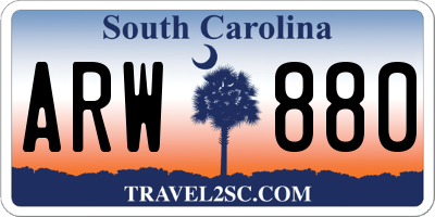 SC license plate ARW880