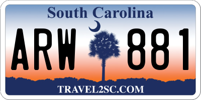 SC license plate ARW881