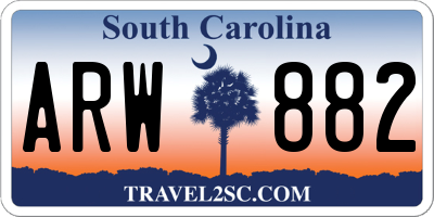 SC license plate ARW882