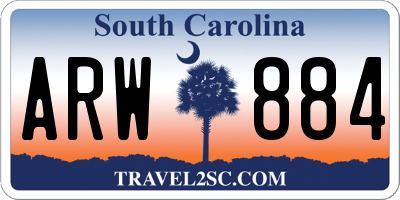 SC license plate ARW884