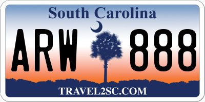 SC license plate ARW888