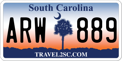 SC license plate ARW889