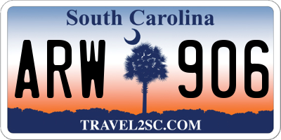 SC license plate ARW906