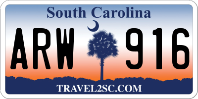 SC license plate ARW916