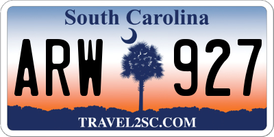 SC license plate ARW927