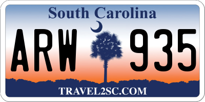 SC license plate ARW935