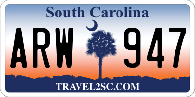 SC license plate ARW947