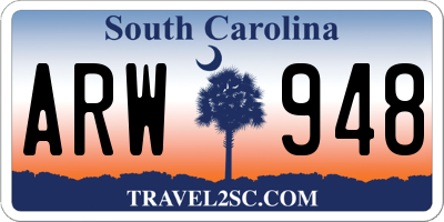 SC license plate ARW948