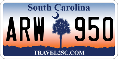 SC license plate ARW950