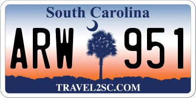 SC license plate ARW951