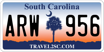 SC license plate ARW956