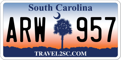 SC license plate ARW957