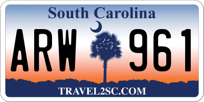 SC license plate ARW961
