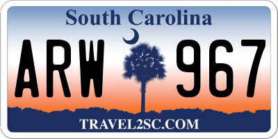 SC license plate ARW967