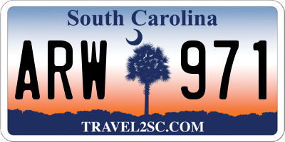 SC license plate ARW971
