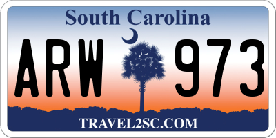 SC license plate ARW973