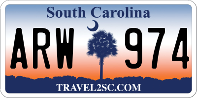 SC license plate ARW974