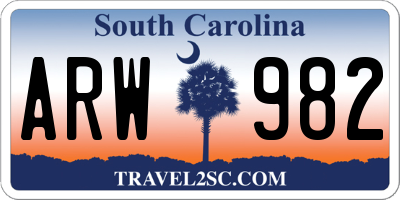 SC license plate ARW982