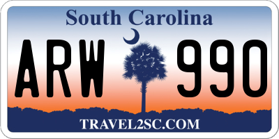 SC license plate ARW990