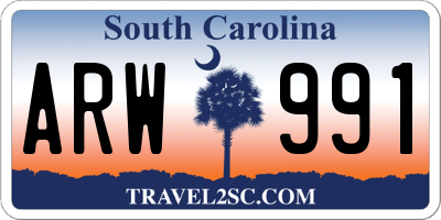 SC license plate ARW991
