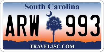 SC license plate ARW993