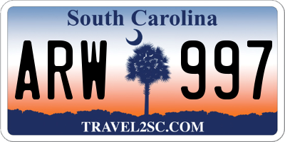 SC license plate ARW997