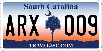 SC license plate ARX009