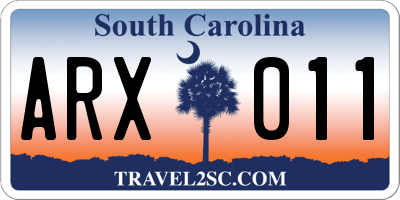 SC license plate ARX011