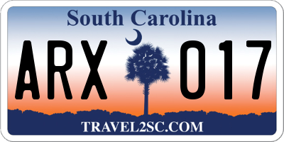 SC license plate ARX017