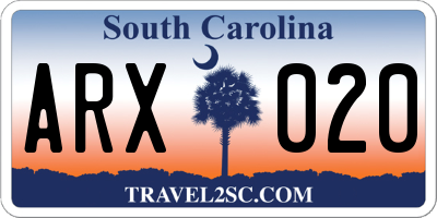 SC license plate ARX020