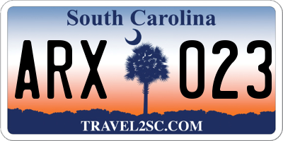 SC license plate ARX023