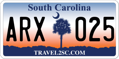 SC license plate ARX025