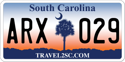 SC license plate ARX029